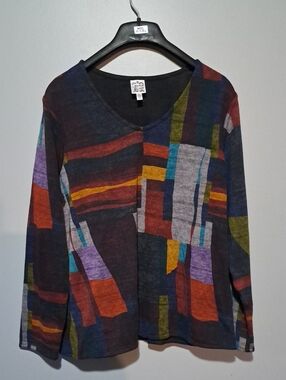 Parsley & Sage Multicolor Geometric Knit Women's Sweater - Gorpcore, Fall